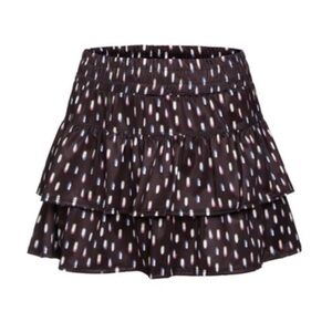 NWT Lucky in Love Let it Glow Skirt Skort Large L Black Ruffle Tiered Tennis